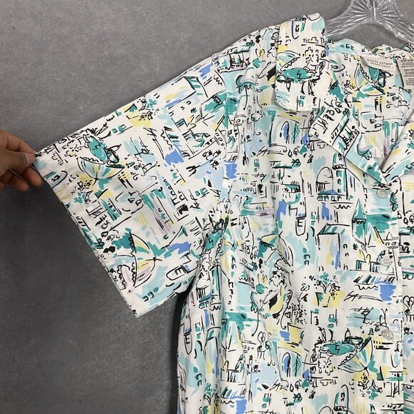 White Stag Top Womens Sz 22/24 Cotton Blend Button Up Vacation Resortwear Travel - Picture 5 of 14